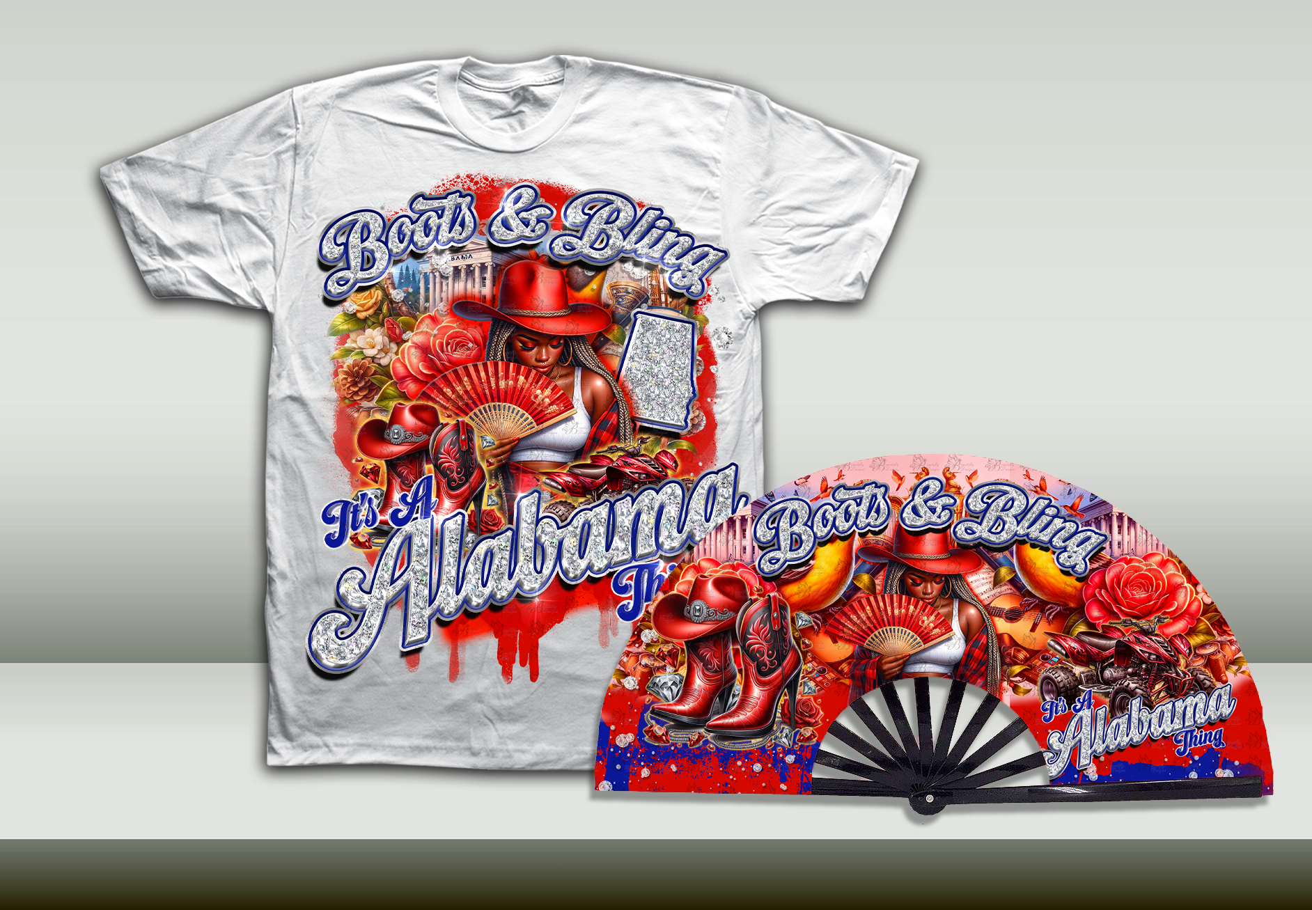 Shirt with Matching Dance Fan Alabama