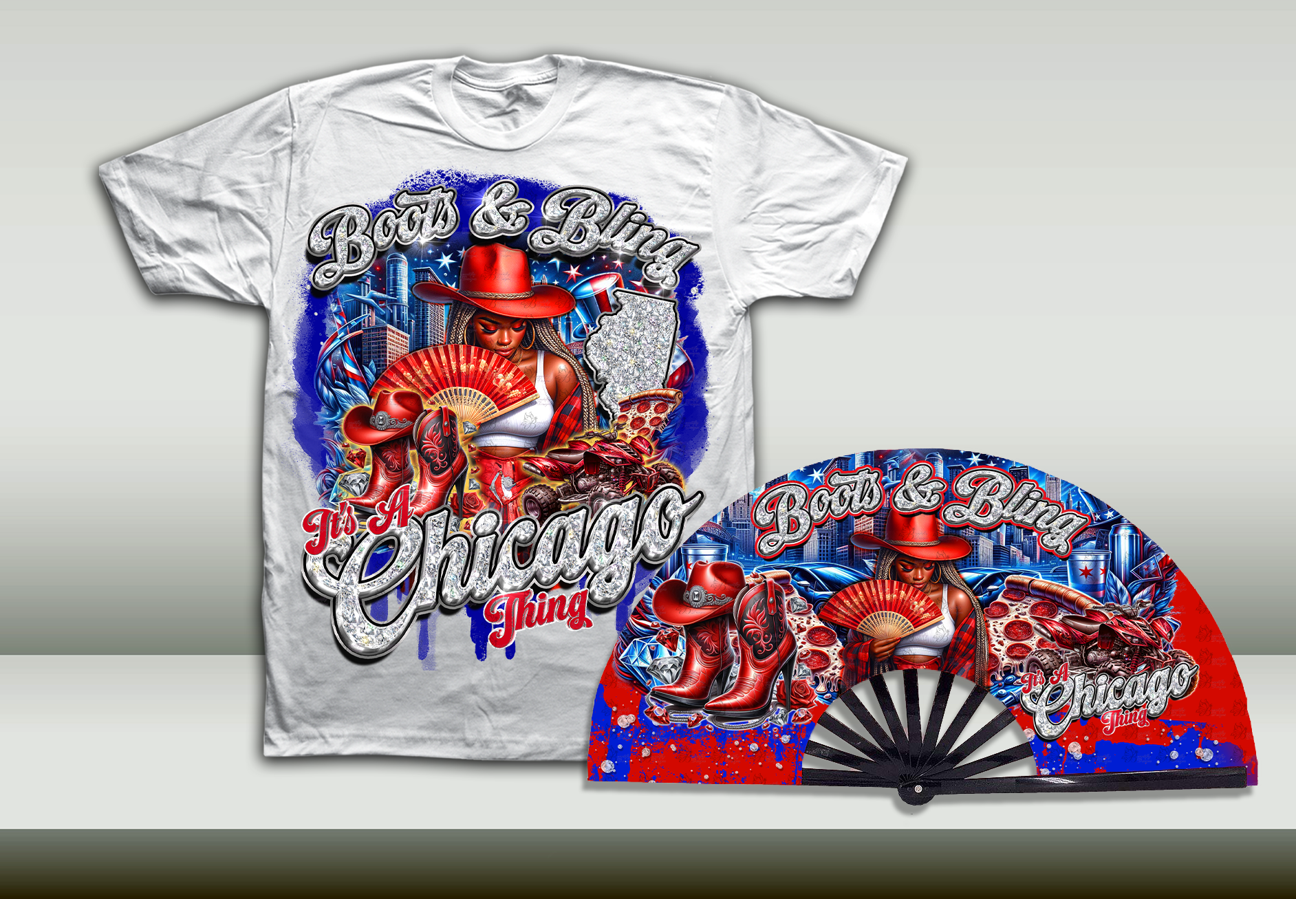 Shirt with Matching Dance Fan Chicago