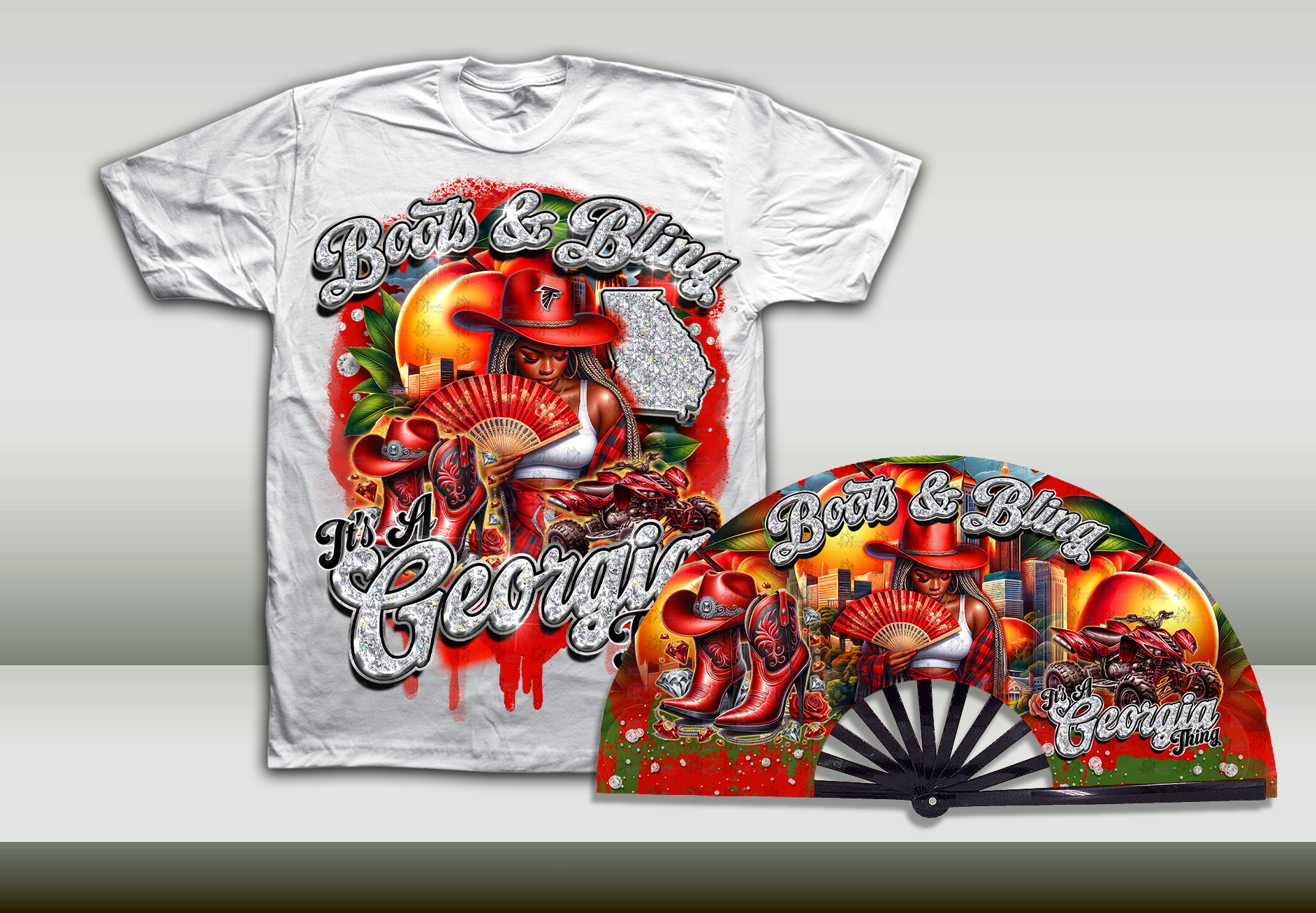 Shirt with Matching Dance Fan Georgia